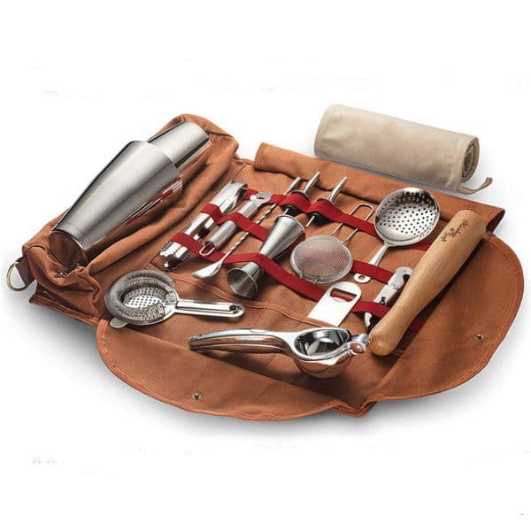 Wine Glasses Canvas Bar Tool Bag Bartender Kit Cocktail Shaker Set Portable Travel Bartending Whiskey Storage 221121