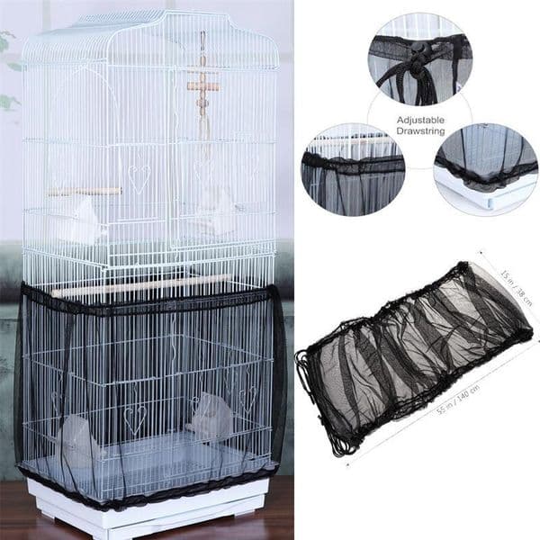 Other Pet Supplies POPETPOP Dust Cover For Pet Birdcage Adjustable Shell Skirt Traps Cage Basket Mesh For Bird CagesBlack 221122