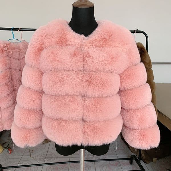 Women's Fur Faux Womens faux fur coat Autumn Winter High Quality Coat fluffy elegant 7xl plus size women clothing 221123