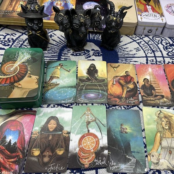 Card Games Tin Box HighGrade Gilding Process Tarot Deck 78 s 44 with Guide Book Mystical Affectional Divination 221125