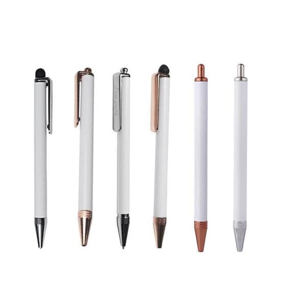 Sublimation Ballpoint Pens Blank Heat Transfer White Zinc Alloy Material Customized Pen School Office Supplies SN4748