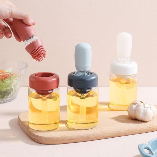 BBQ Tools Accessories Portable Oil Sauce Spice Bottle Dispenser With Silicone Brush For Cooking Baking Seasoning Kitchen Food Grade Can 221128