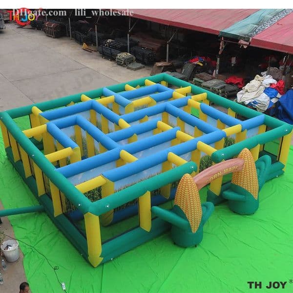 Outdoor Activities 10x10m giant Inflatable Labyrinth Puzzel Maze Arena Maze Tag Carnival Game for sale