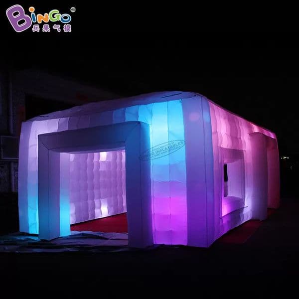 Personalized 9.5x5.2x3.7mH inflatable trade show tent add led lights inflation square tent for outdoor event party decoration toys sports