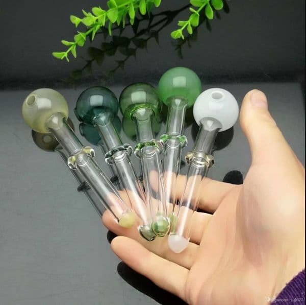 Colour single-wheel colour bubble straight smoke pot Glass water hookah Handle smoking pipes High quality