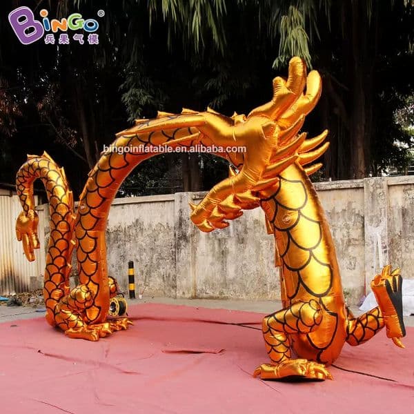 Original design 5x3m inflatable Chinese dragon archway inflation cartoon animal arched door for outdoor event decoration toys sport