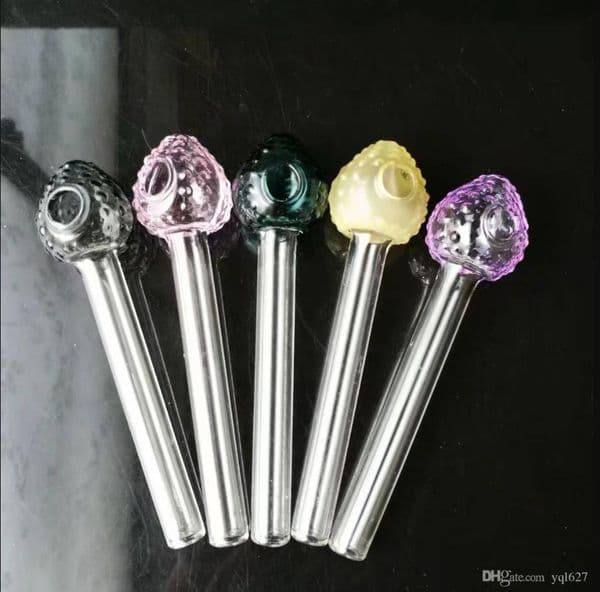 The color of strawberry pot straight Wholesale Bongs Oil Burner Pipes Water Pipes Glass Rigs Smoking