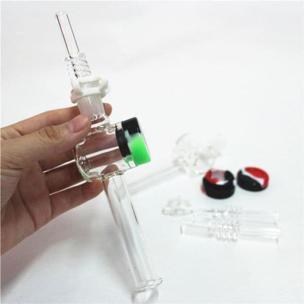 hookahs 10mm Nectar Kits smoke Micro NC Glass quartz Tip Straw Mini Nect Kit Bong for water Pipe Small Oil Rigs