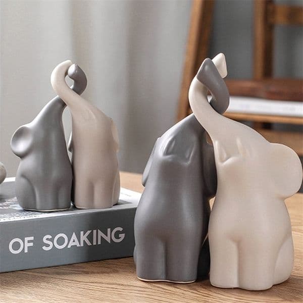 Decorative Objects Figurines Ceramics Elephant Figurines Crafts Europe Animal Ornaments Handicrafts Miniatures Gifts For Home Wedding Decoration Crafts 221008