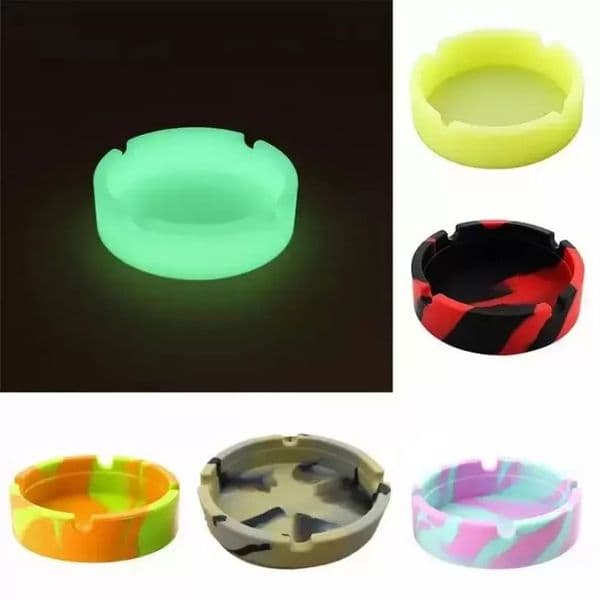 Camouflage Portable Soft Silicone Rubber Ashtray Pluminous Tray Bracket Anti-Boig Multicolor Cigarette Holder Tools