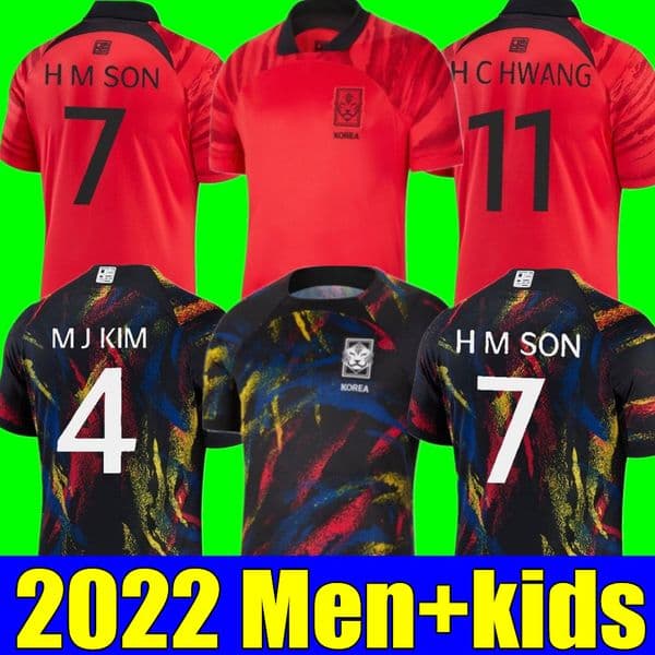 2022 South Korea soccer jerseys home RED away SON HWANG KIM JEONG SUNG LEE KWON 2023 MAILLOTS FOOTBALL SHIRTS 22 23 national team Men adult kids set kits top thailand