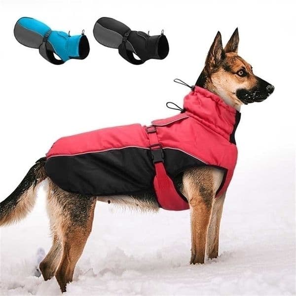 Winter Pet Jacket Warm Big Dog Coat Reflective Clothes Adjustable Pets Outfit Clothing For Medium Large s German Shepherd 211027