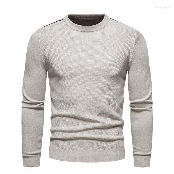 Men's Sweaters Mattswag Mens Solid Color Crew Neck Kintted Warm Autumn Winter Regular Pullover Shirt Fashion Slim Fit Men's Clothing