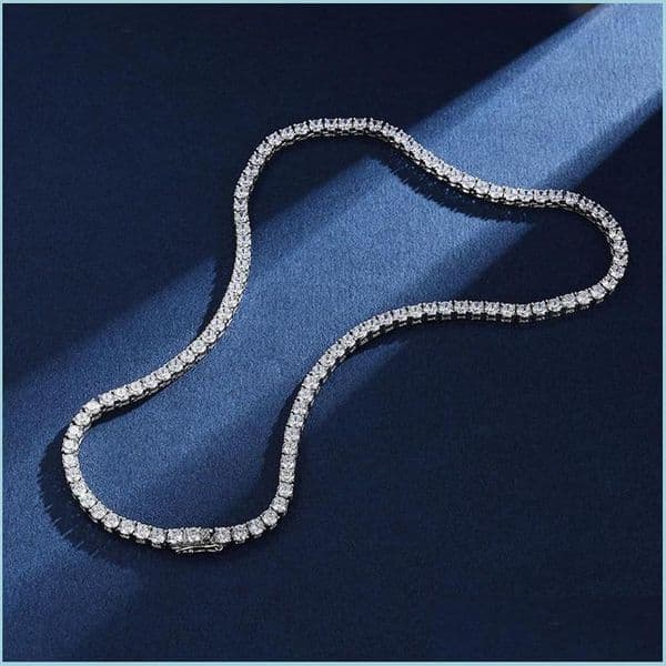 Pendant Necklaces Real 4mm with Gra 925 Sterling Sier Moissanite Tennis Necklace Women Men Chain Fine Jewelry Drop Delivery 2022 Neck Dhdsn