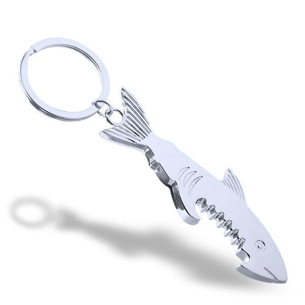 Bottle Opener Keychain Promotion Gift Shark Customized Shark Shaped Zinc Alloy Beer Women Men Key Rings1027