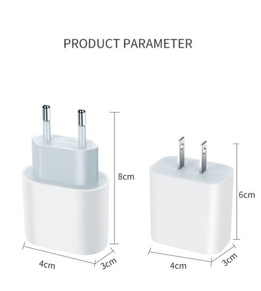 Dual Port EU Standard White & Black Power Delivery Adapter with 35W Output