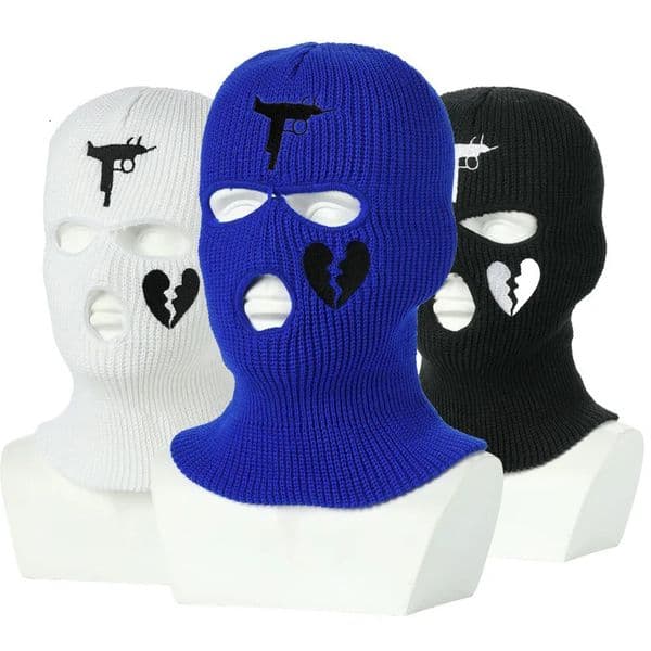 Full Face Cover Ski Mask Hat 3 Holes Balaclava Army Tactical CS Windproof Knit Beanies Bonnet Winter Warm Unisex Cap 250901BJ