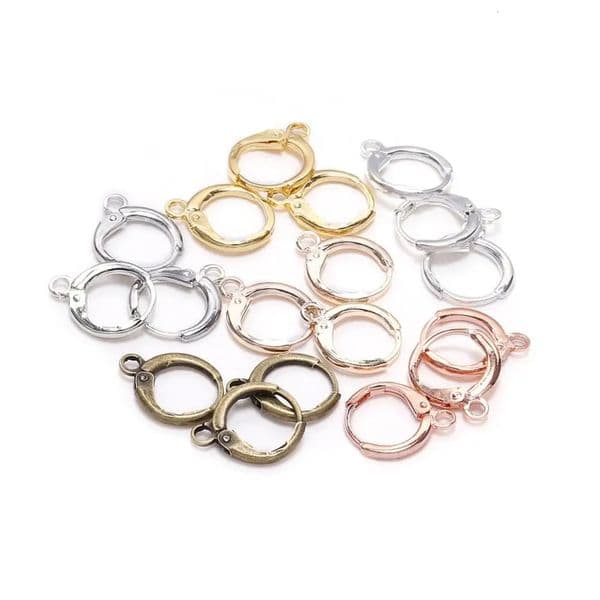 20pcslot 14x12mm Gold France Lever Earring Hooks Wire Settings Base Earrings Hoops For Jewelry Making Finding Supplies 250828
