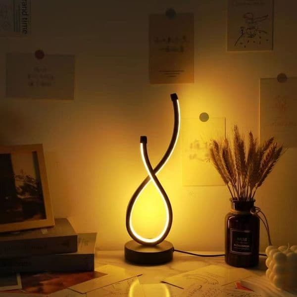 Modern Minimalist Spiral LED Table Lamp Bedside Night Light 3 Color Dimmable Desk Lamp For Bar Cafe Bedroom Living Room Lighting