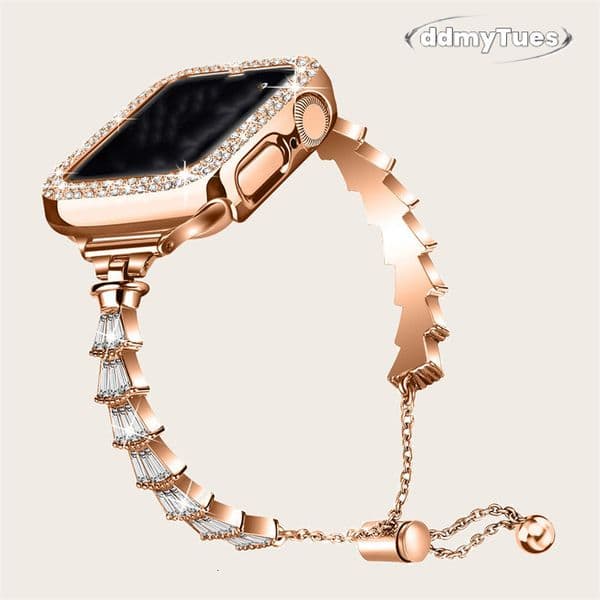 Shell Straps Apple Watch 38mm 40mm 41mm 42mm 44mm 45mm 46mm 49mm Smart Strap Bands Bling Dia Bracelet for iWatch band Series 10 9 8 7 6 5 4 3 Ultra 2 1 SE ddmythur