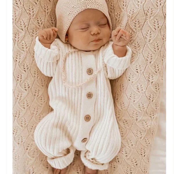Autumn 024M Children Clothes Korean Style Climbing Suit Toddler Baby Boys Girl Knitted Romper Infant Baby Jumpsuit 250901BJ