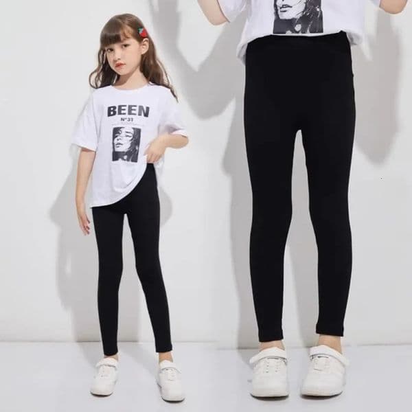 Girl Leggings Spring Autumn Solid Color Teenager Kids Sports Pants Elastic Soft Children Trousers Fashion Toddler Casual Trouser 250901