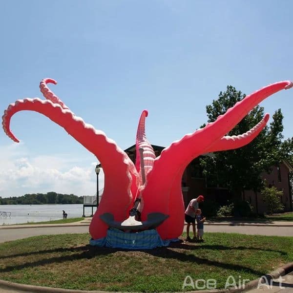 Beautiful Inflatable Pink Octopus Leg Mascot Inflatable Underwater Animals For Party/Roof Decoration