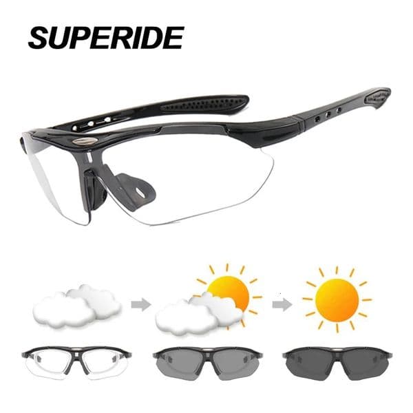 SUPERIDE Pochromic Cycling Sunglasses with Myopia Frame Men Women Mountain Road Bike Eyewear Polarized MTB Bicycle Glasses 250901BJ