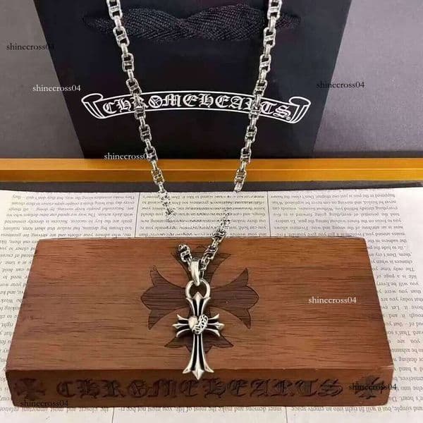 chromed necklace Designer Pendant Chrome Necklaces Cross New Vintage Pendant Cross Crome Chain Couples Diamonds Chrme Jewelry chromedly necklace 8ef