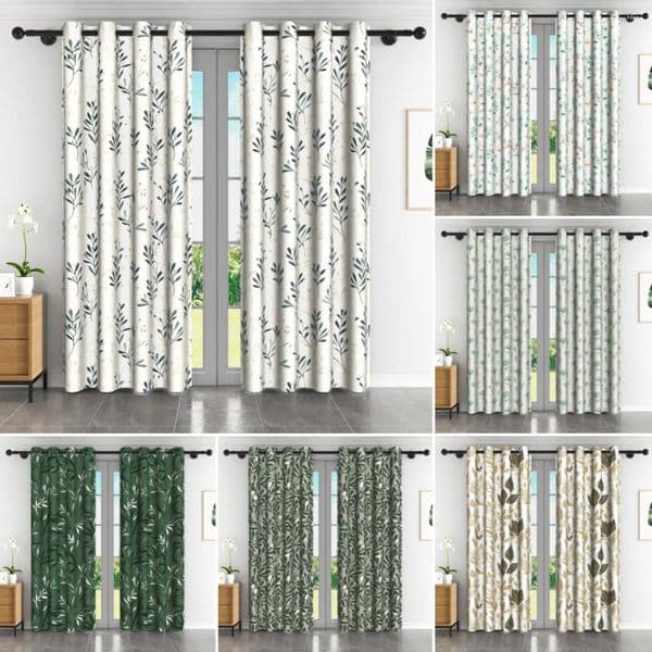 Curtain 2pcs/set Botanical Leaf Curtains Natural Green Ivy Leaves Pattern Drapes Bedroom Living Room Decor Polyester Blackout