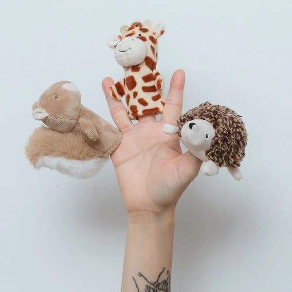 Kawaii Mini Animal Hedgehog Squirrel Giraffe Snake Hand Puppets for Baby Kids Puzzle Finger Puppet 9CM 250901BJ