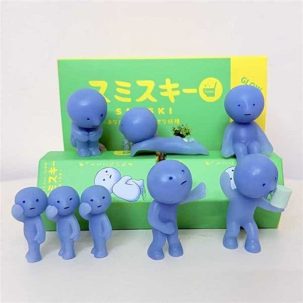 SMISKI Blind Box Toilet Series Noctilucent Blue Doll Mystery Box Action Figures Decoration Fans Children Birthday Gift B5FF