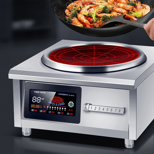 Professional Kitchen Equipment: Durable Stainless Steel Electric Cooking Utensil One-Pot Multi-functional Frying Tool Color screen 400 concave surface - YEJ017