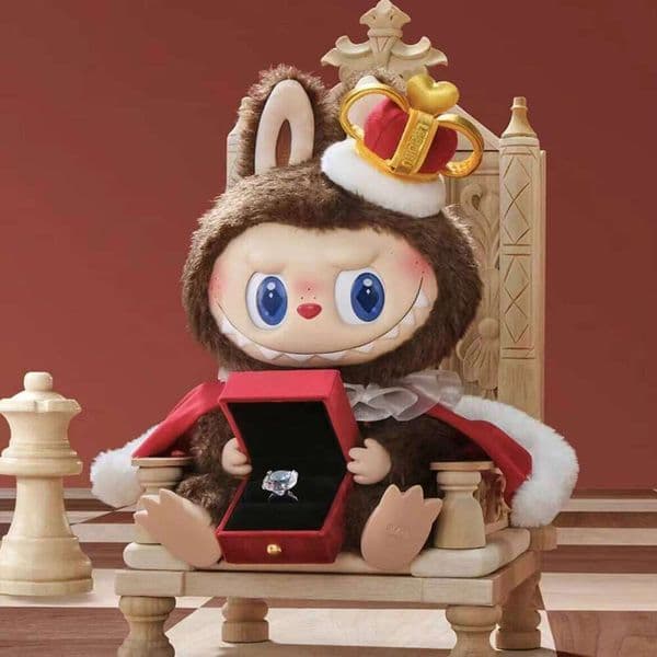 Christmas Labubu 38Cm Elegant King Adventure Series Adjustable PVC Desk Ornament Cute Plush Doll Car Charm