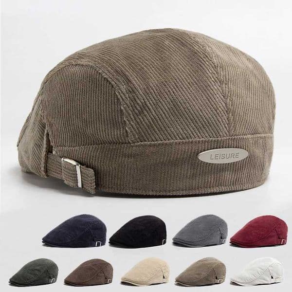 Men Fashion Corduroy Beret Spring Autumn Thick Warm Womens Flat Hat Vintage Casual Newsboy Unisex Fashion Front Back Wear W250902