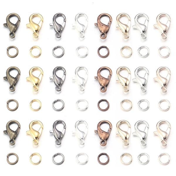 50pcslot Metal Lobster Clasps Hooks With Jump Rings End Connectors For Necklace Findings Diy Jewelry Making Accessories 250828
