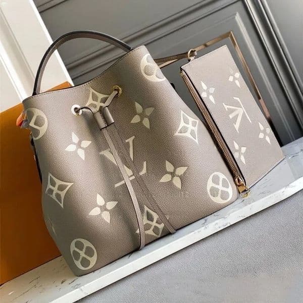 Top quality must have designer handbag NEONOE Bucket bag Womens crossbody shoulder bag mirror quality Luxury bag leather 2PCs with Coin Purse travel ultimate tote 58