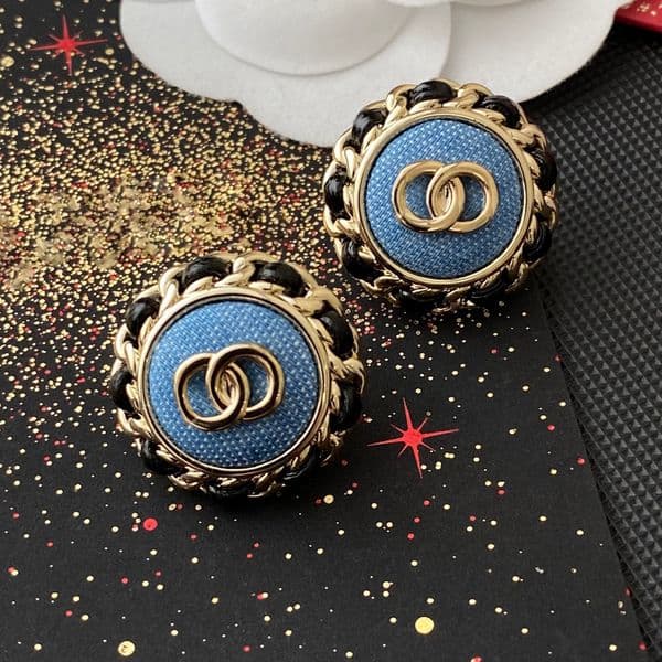 Leather Round Digner Ear Stud Earrings Crystal Rhintone Pearl Real Gold Brass Copper Stamp Letter Earring for Fashion Womens Wedding Party Jewelry