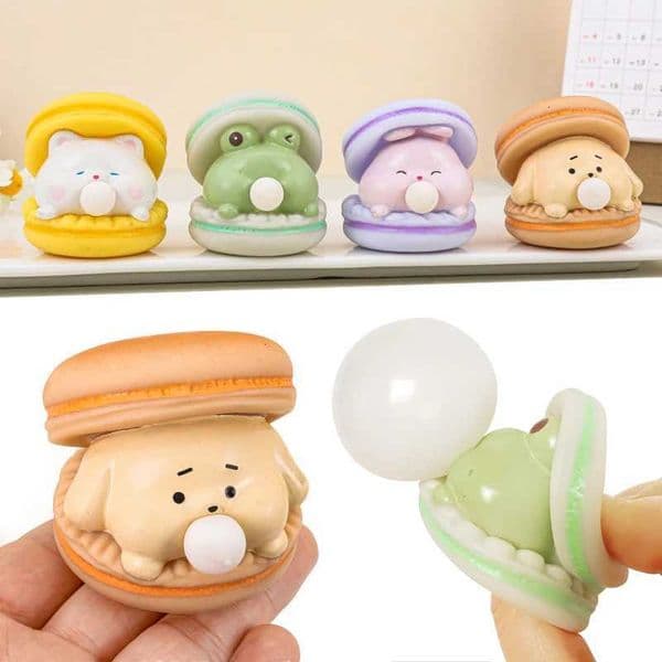 Creative Cute Animal Spit Bubble Burger Stress Relief Pinch Childrens Toys Office Funny Vent Toys Desktop Decorative Ornaments W250903