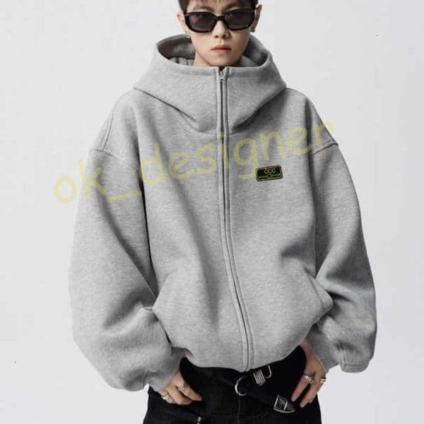 Designer Men's Jackets Hooded Sweatshirt for Men Autumn and Winter New High Street Loose Trendy Brand High-End Casual Versatile Jacket coat