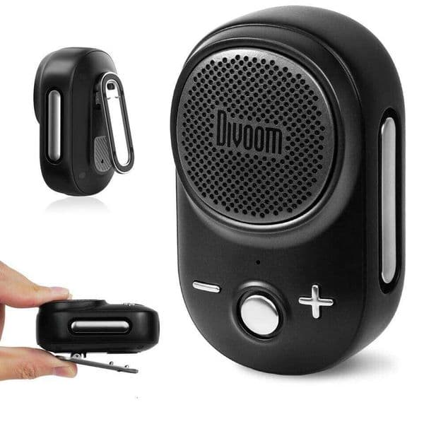 Divoom Itour S Portable Bluetooth Wearable IP Waterproof Camp Small Speaker Built in Strap Clip on Design H Playtime