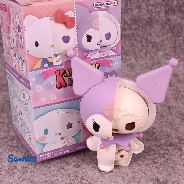 Sanrio Anime Hello Kitty Cinnamoroll My Melody Kuromi HalfSkeleton Toys Tea Party Dolls PVC Model Halloween Desktop Ornament L250903