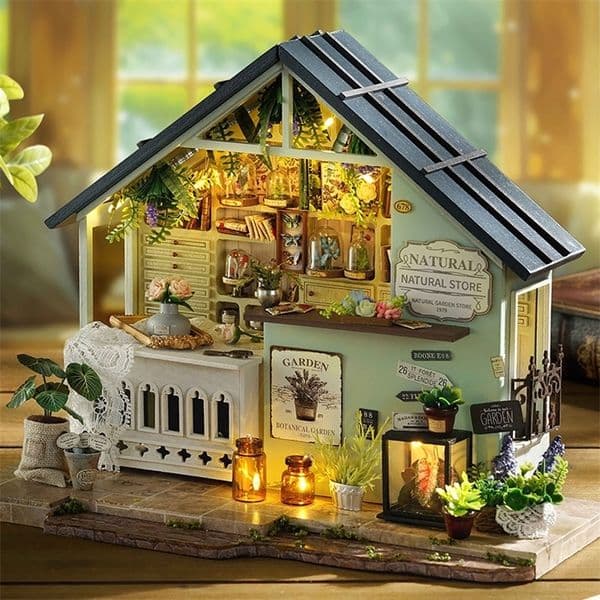 DIY Mini Doll House 3D Puzzle House Assembly Building Model Kit Toys Home With Furniture LED Light Wooden Crafts Gifts Dollhouse 250902CJBJ