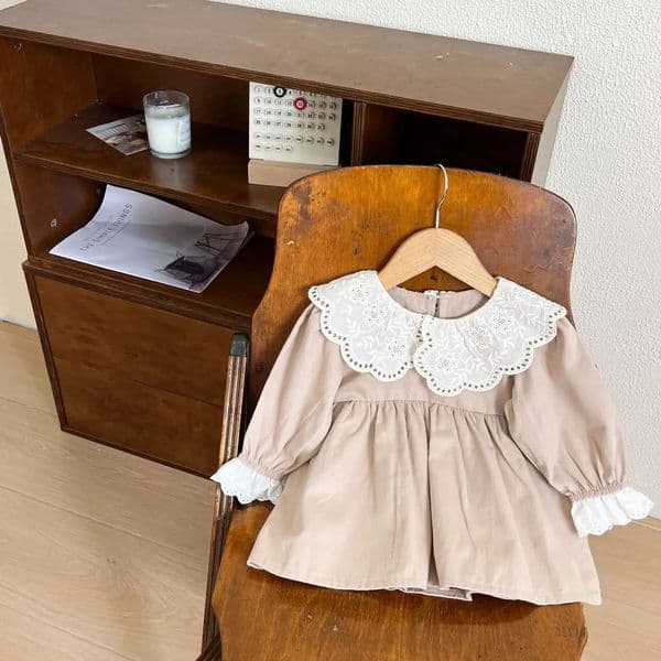 2024 Girls Autumn Dress Stylish Childrens Autumn College Style Simple Little Girl Baby Princess Dress250902BJ