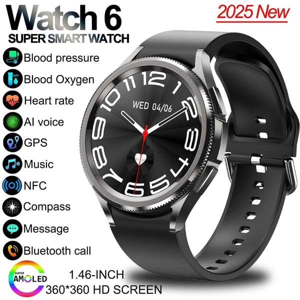 For android And iOS Watch 6 Classic Smart Watch Women Men Sports Fitness Health Waterproof etooth Call Smartwatch 2025 NewXJ250903