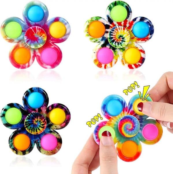 Fidget Spinner Sensory Pops Finger Toys Tie Dye Simple Push Bubble Hand Spinner For ADHD Autism Anxiety Stress Relief Gifs W250903