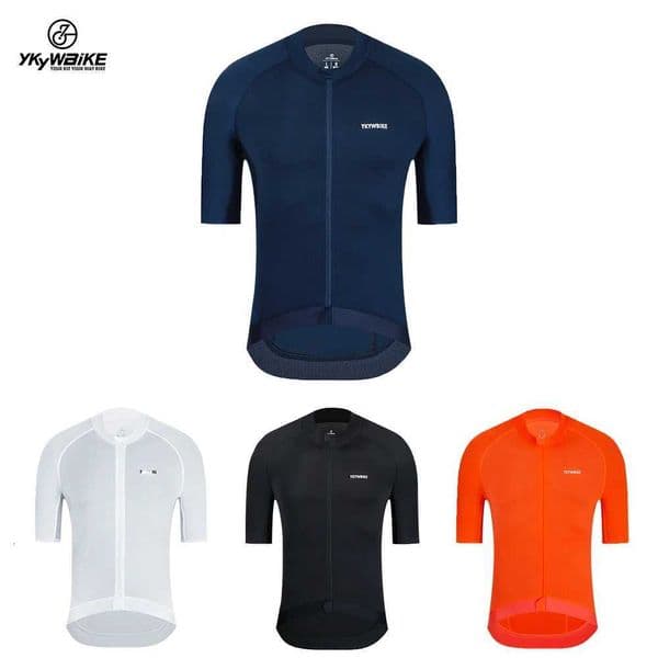 Ykywbike Man Cycling Jersey Short Sleeve Bike Clothes Breathable Team Sports Mens Black Bicycle Clothing Pocket Solid Color Z250903