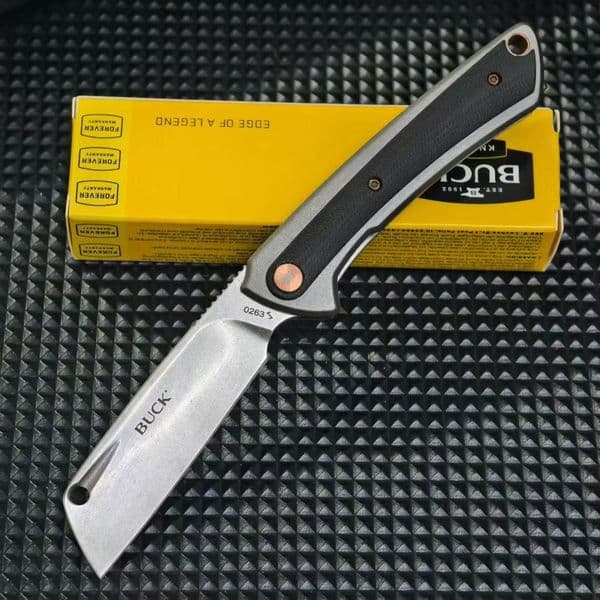 BK-263 XL Manual Flipper Knife 2.83 D2 Cleaver-Style Blade, Gray tactical knife knives Anodized pocket knife Aluminum Handles
