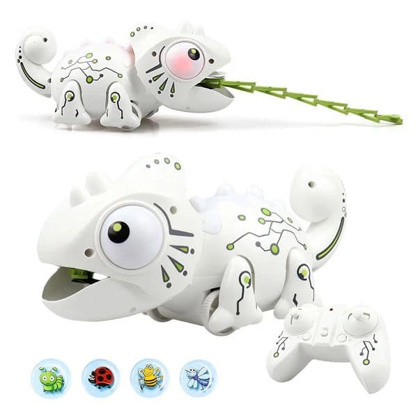 Remote Control Chameleon Eating Worm Toy Realistic Animal RC Dinosaur Lizard Robot Electronic Pet Car Vehicle Kid Boy Toy Gift 250902BJ