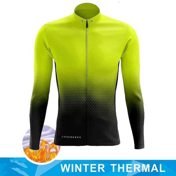 Team 2024 Men Cycling Jersey Winter Thermal FLEece Long SLEeve MTB BicycLE Warm Road Bike MTB Clothing Outdoor Sportswear Z250903